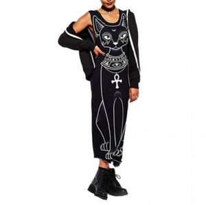 Egyptian cat midi dress